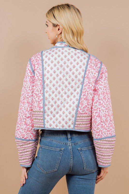 Quilted Reversible Print Jacket - Addie Rose Boutique - Austin