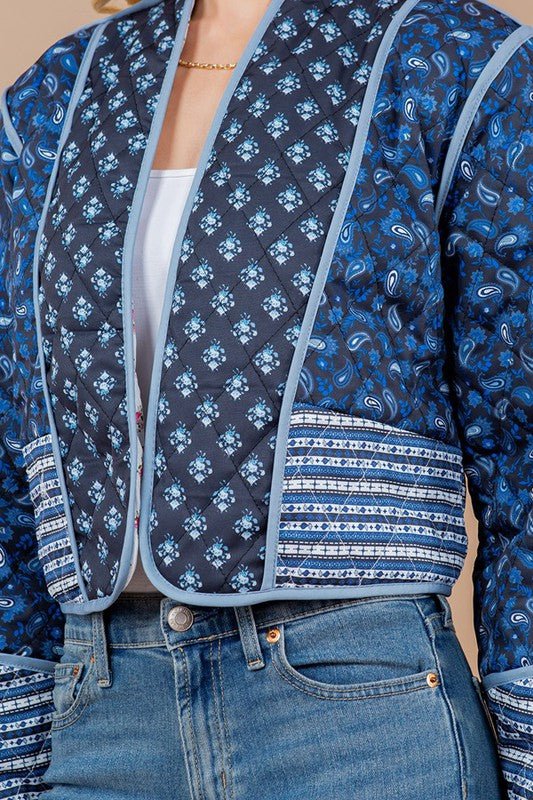 Quilted Reversible Print Jacket - Addie Rose Boutique - Austin