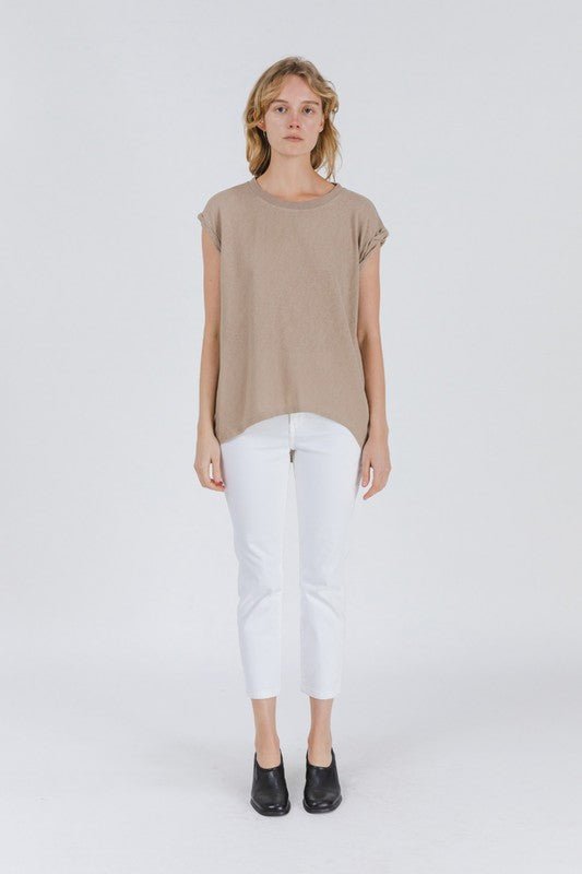 Quinn Top in Taupe - Addie Rose Boutique - Austin