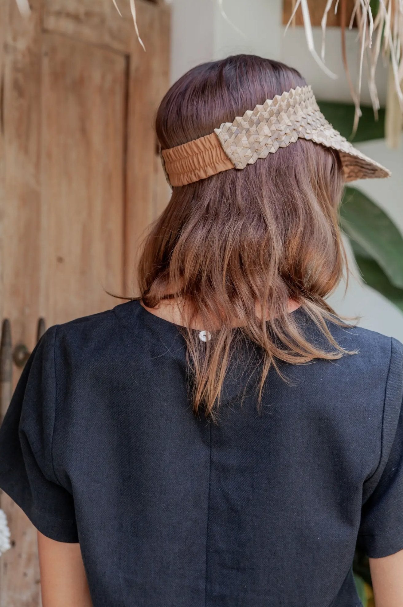 Rattan Sun Visor in Amber - Addie Rose Boutique - Austin