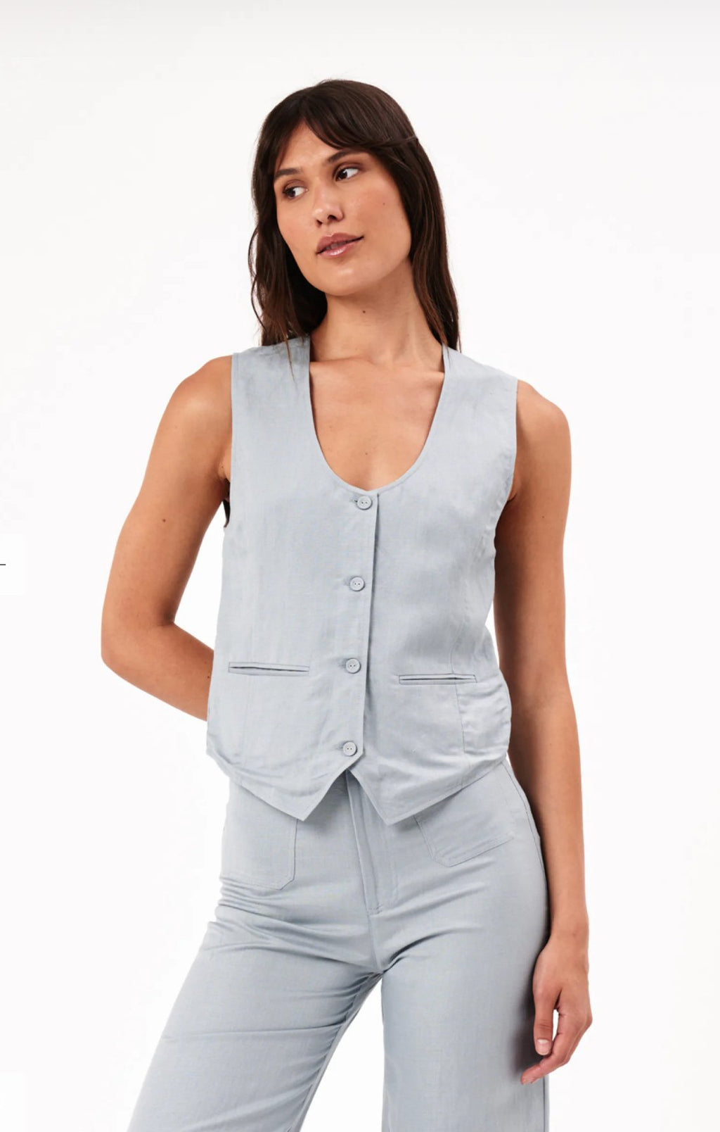 Rollas Soho Vest Linen - Addie Rose Boutique - Austin
