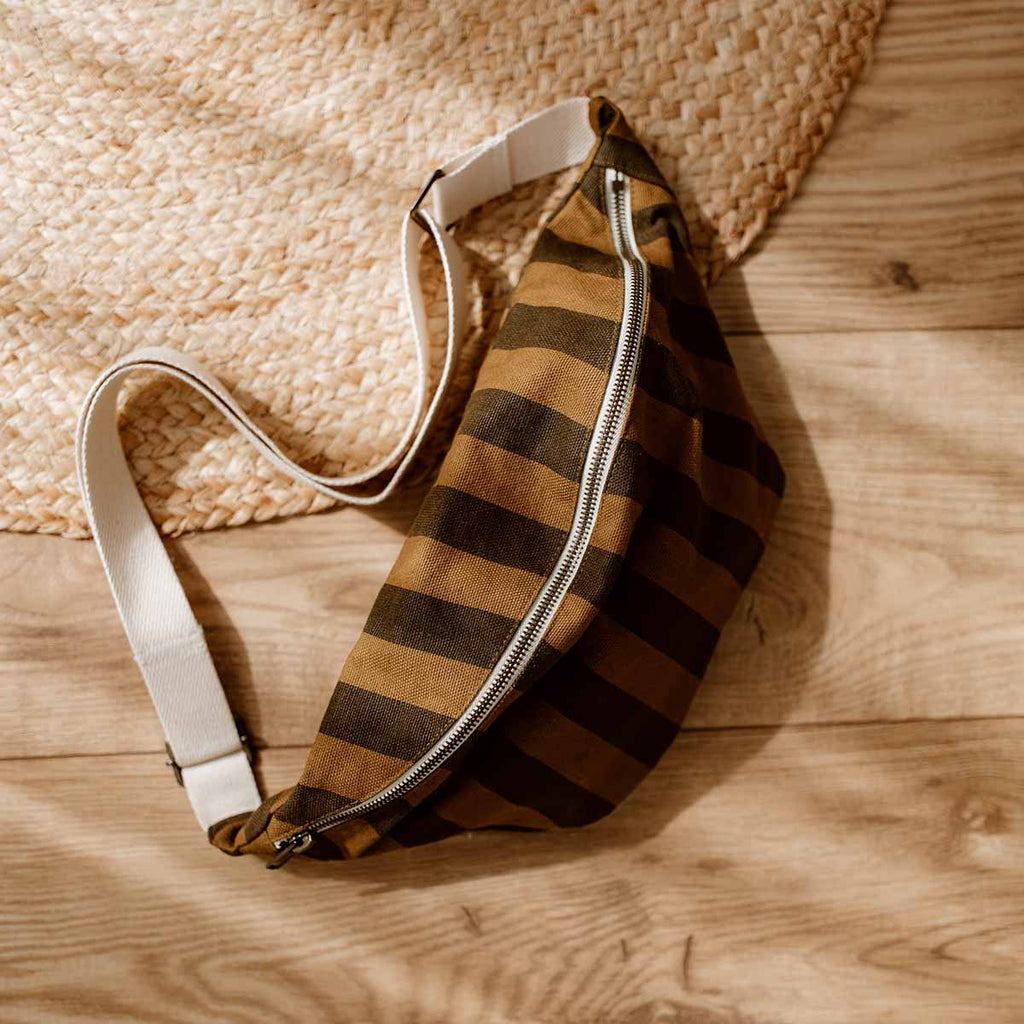 Rose in April - WOMEN BUM BAG STRIPES CUMIN AND BLACK - Addie Rose Boutique - Austin