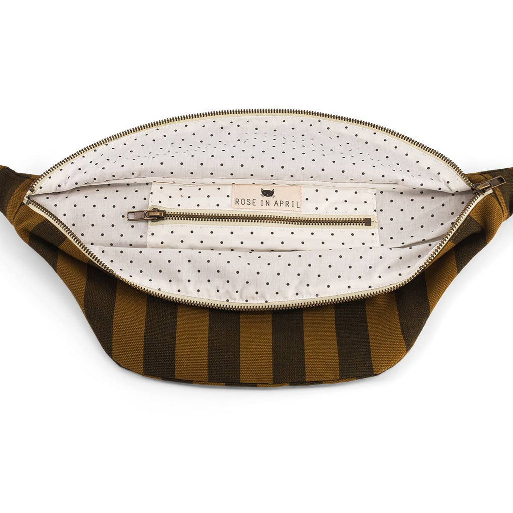 Rose in April - WOMEN BUM BAG STRIPES CUMIN AND BLACK - Addie Rose Boutique - Austin