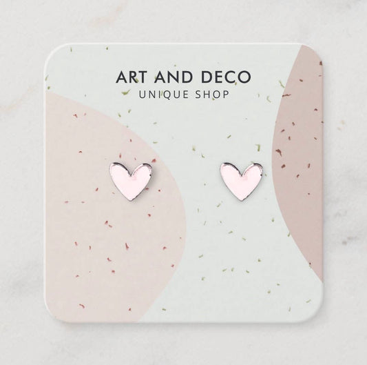 Rosegold Heart Stud Earrings - Addie Rose Boutique - Austin