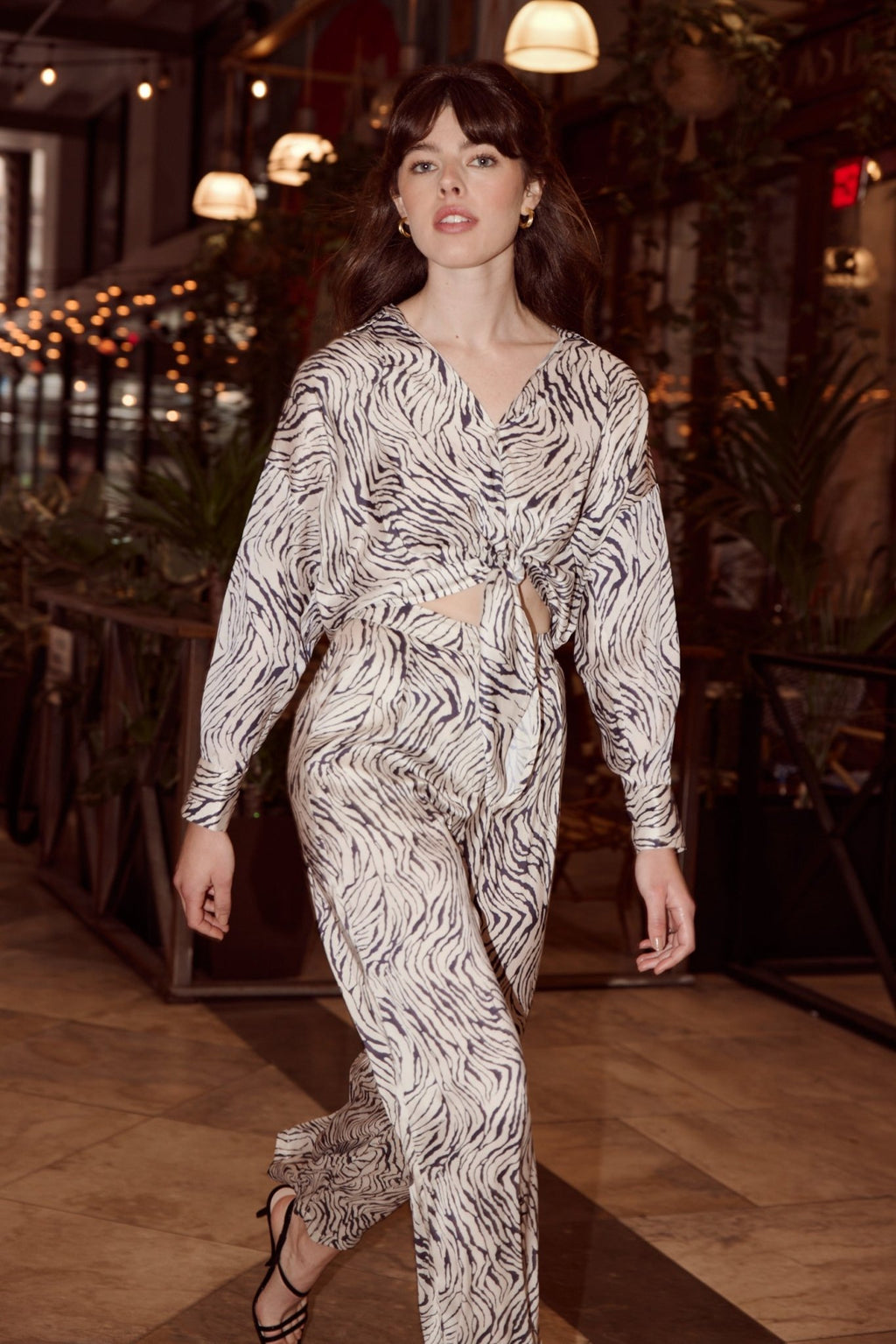 Rue Zebra Button Down Top - Addie Rose Boutique - Austin