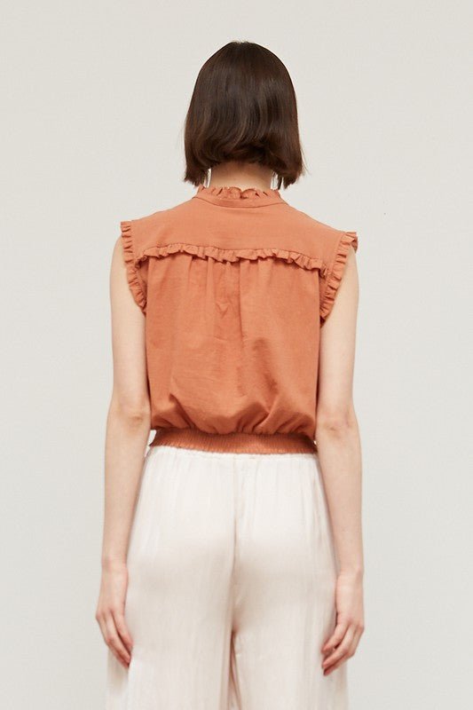 Ruffled York Blouse - Addie Rose Boutique - Austin