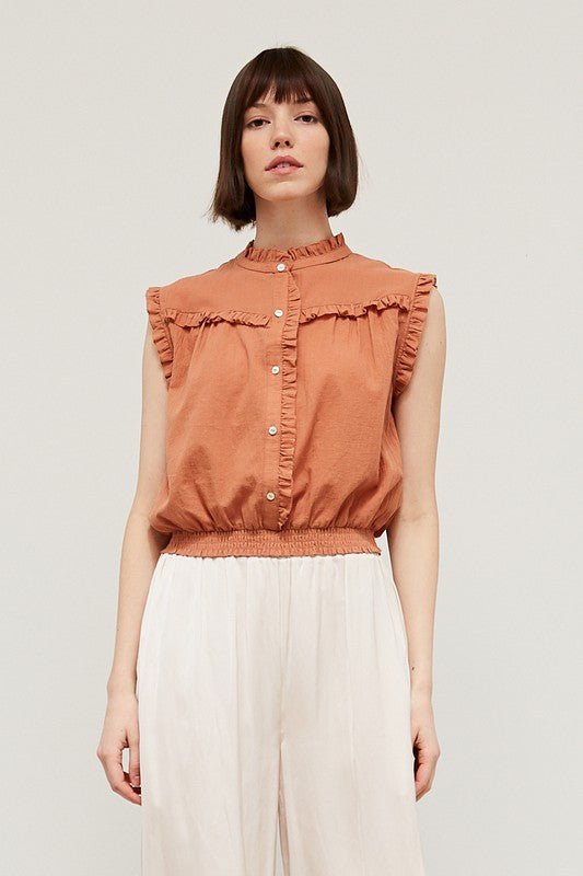 Ruffled York Blouse - Addie Rose Boutique - Austin