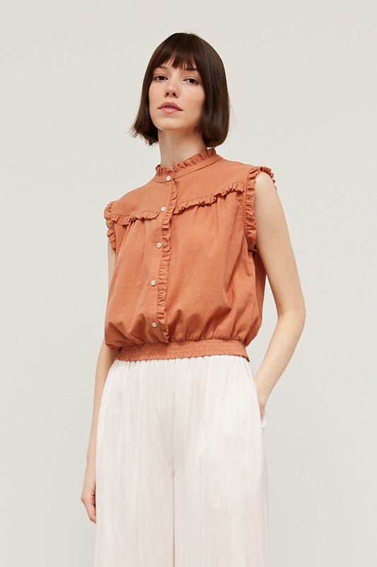 Ruffled York Blouse - Addie Rose Boutique - Austin