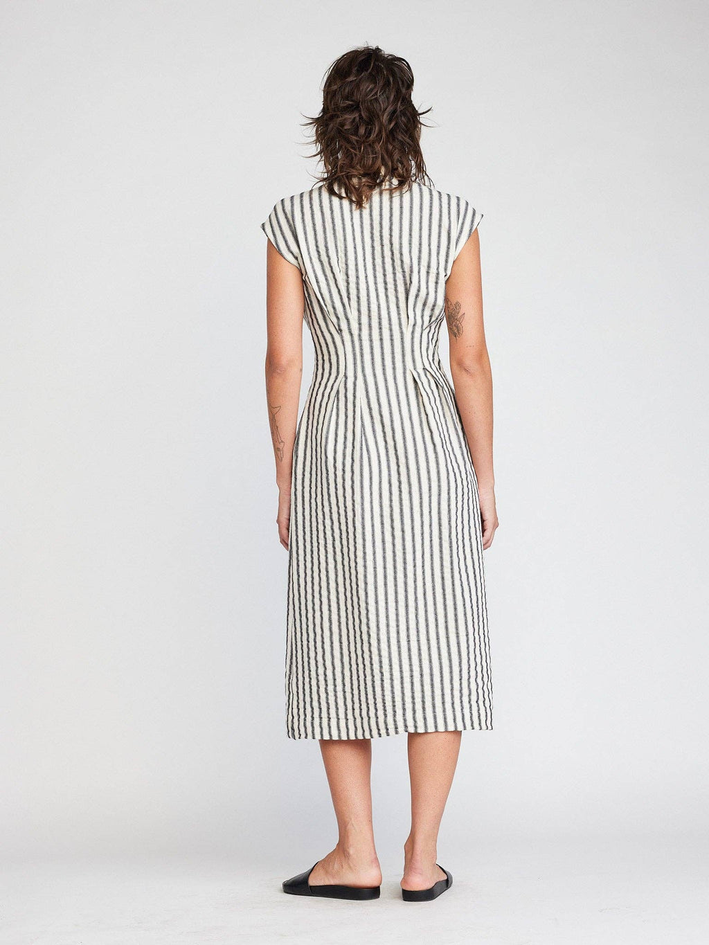 Self Contrast - Jamila Button Front Midi Dress - Addie Rose Austin