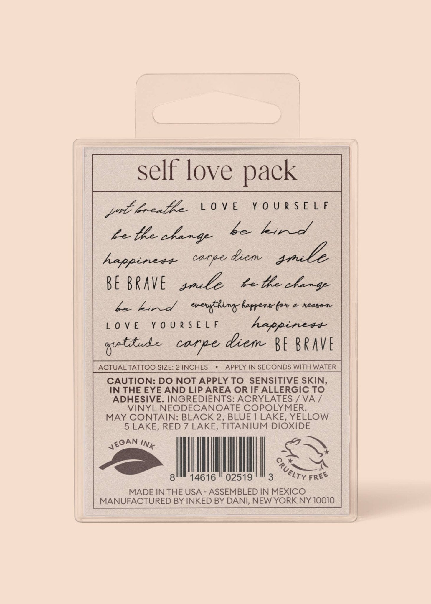 Self Love Temporary Tattoo Pack - Addie Rose Boutique - Austin