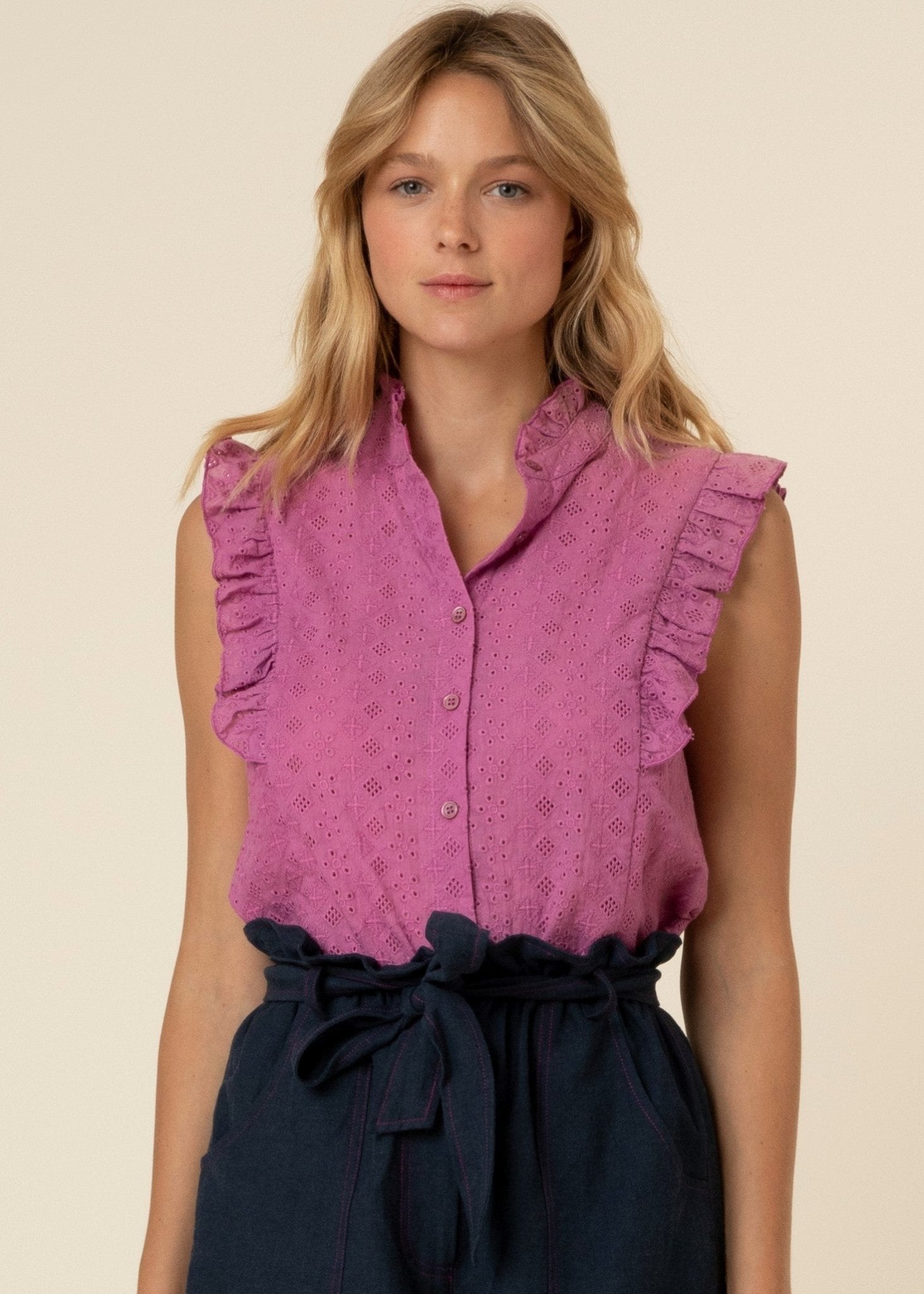 Selina Woven Top - Addie Rose Boutique - Austin