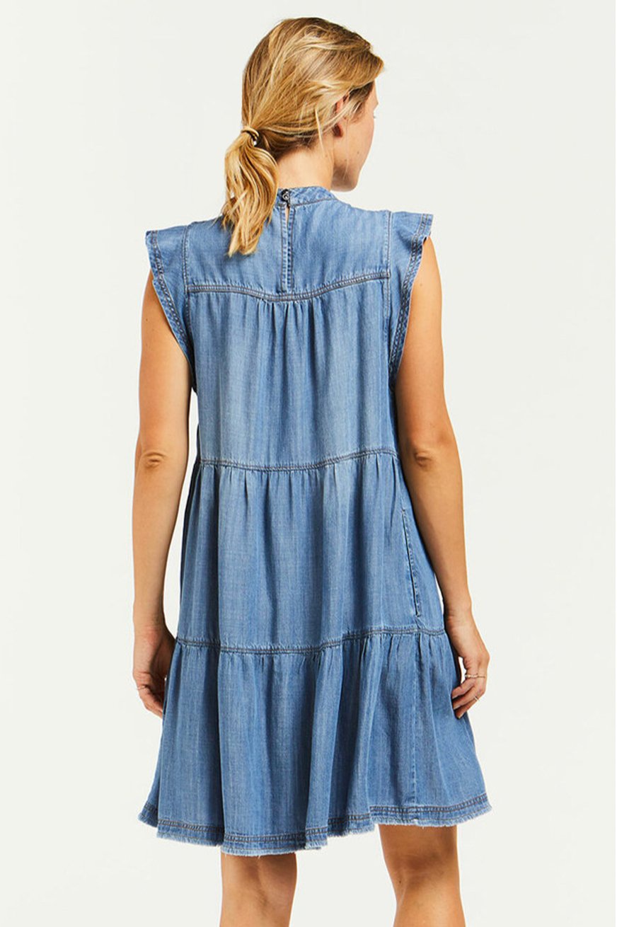 Shelly Venice Sky Sleeveless Tiered Babydoll Dress - Addie Rose Boutique - Austin