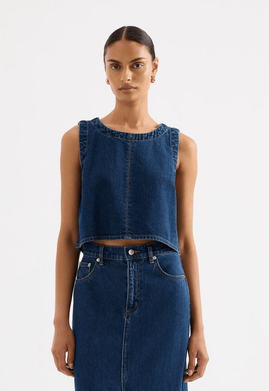 Sia Denim Top - Addie Rose Boutique - Austin