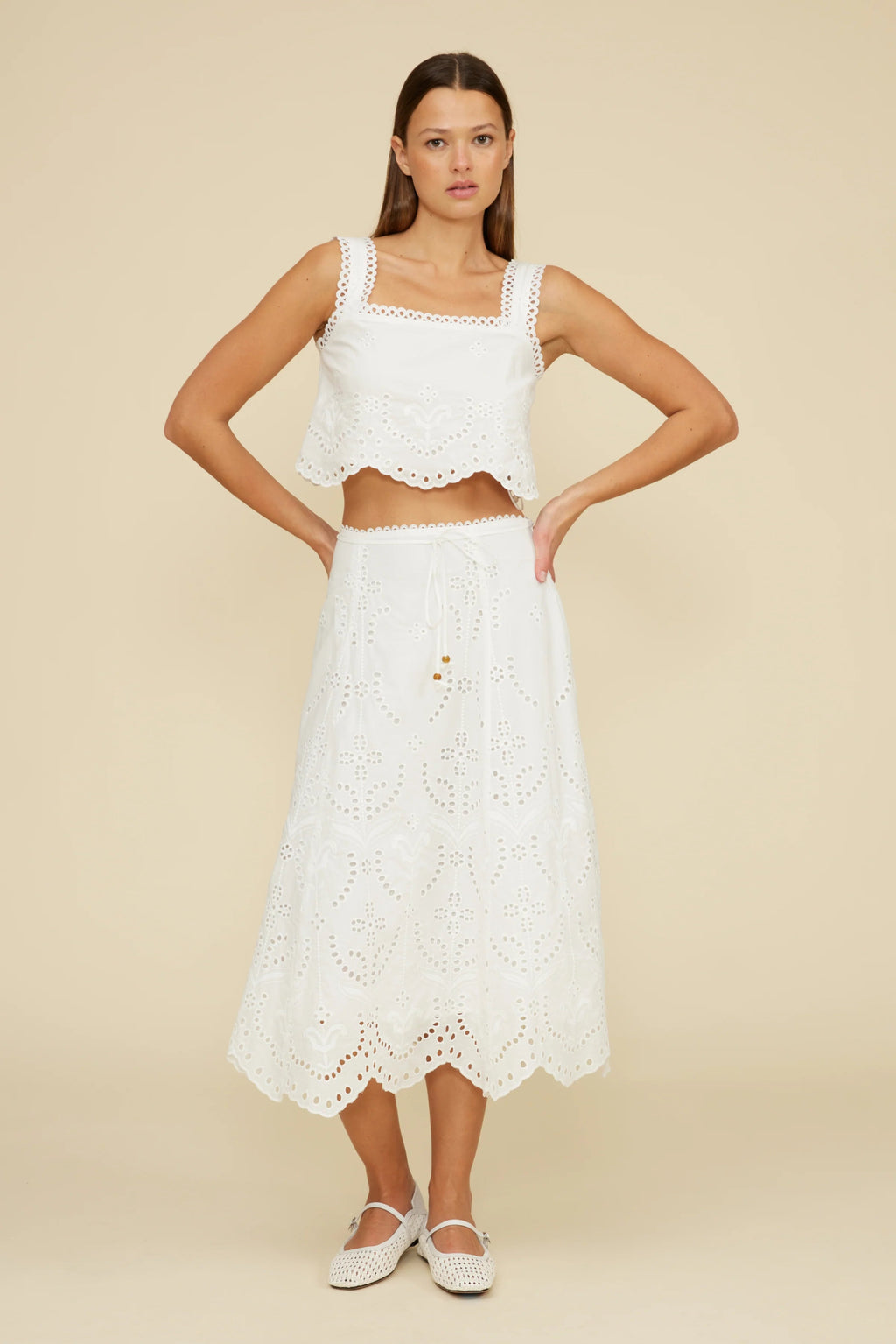 Sia Eyelet Top - Addie Rose Boutique - Austin
