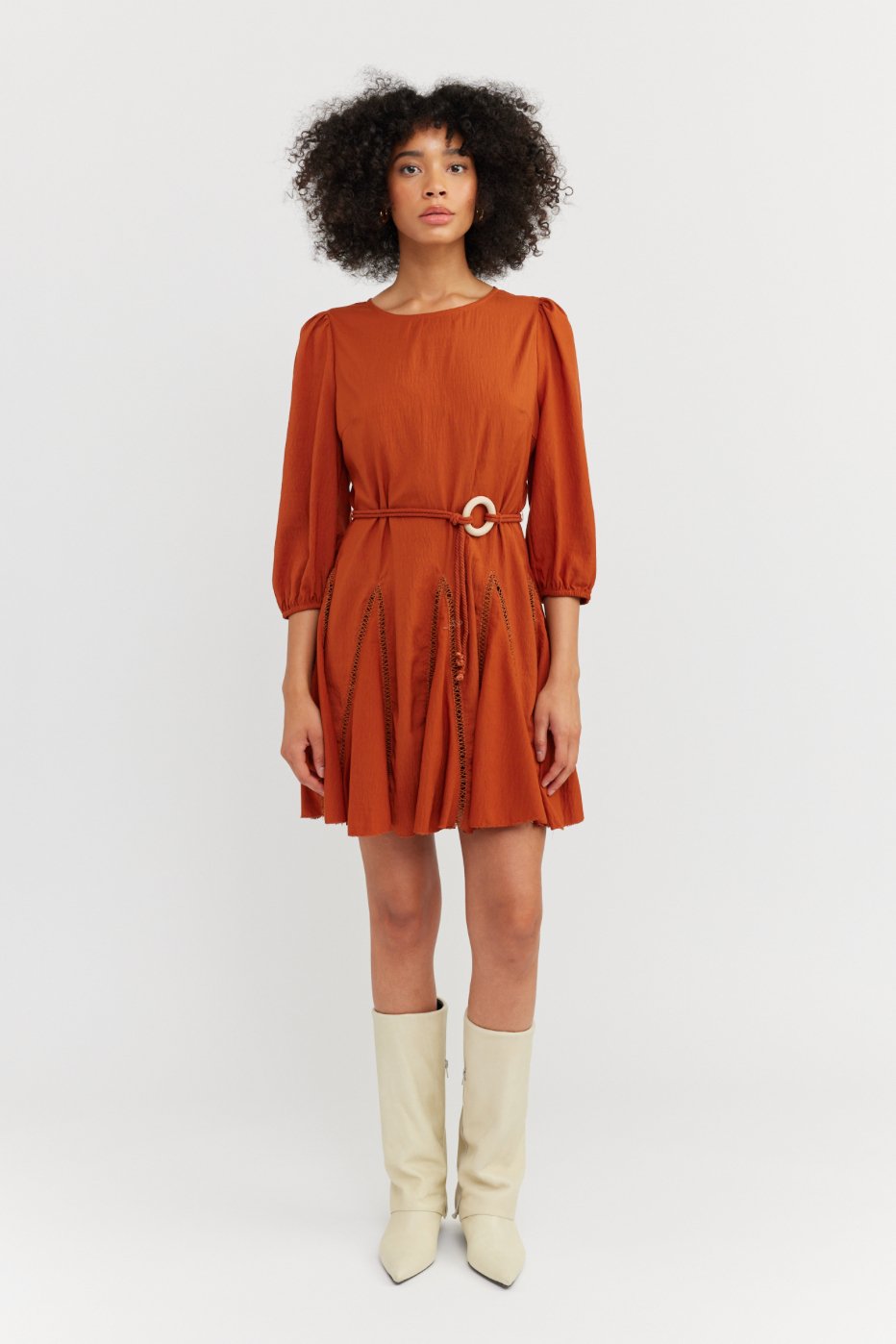 Sienna Rope Belt Dress - Addie Rose Boutique - Austin