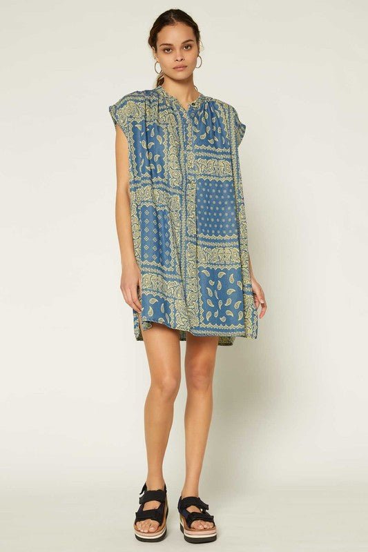 Sissy Bandana Button Down - Addie Rose Boutique - Austin