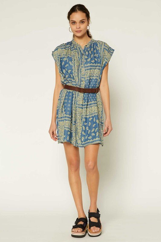 Sissy Bandana Button Down - Addie Rose Boutique - Austin