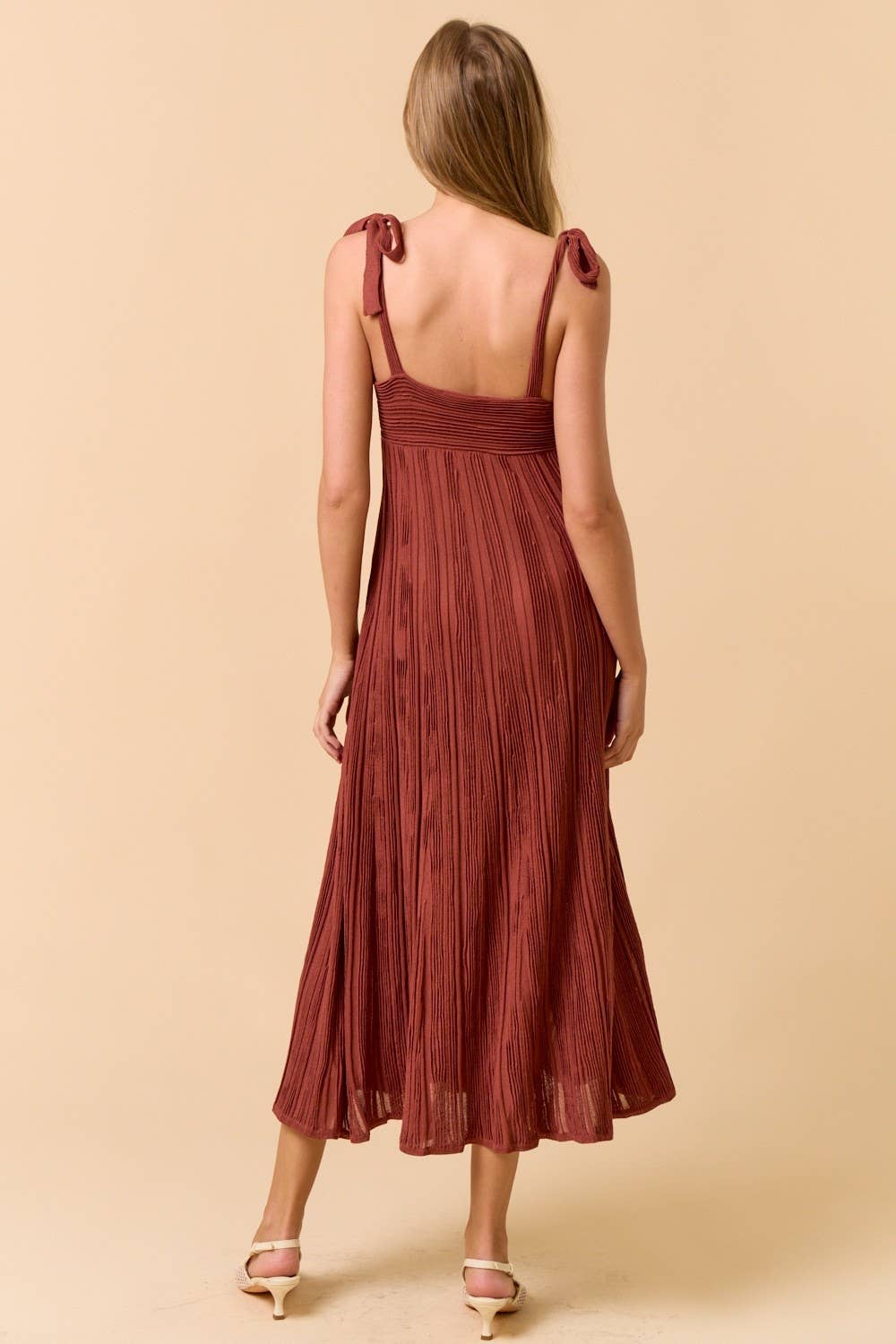 Sleeveless Maxi Dress with Shoulder Tie Detail - Addie Rose Austin