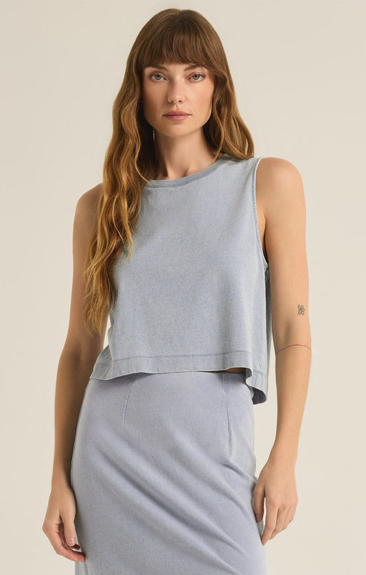 Sloan Denim Jersey Tank - Addie Rose Boutique - Austin