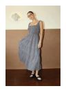 Smocked Gingham Dress Navy - Addie Rose Boutique - Austin
