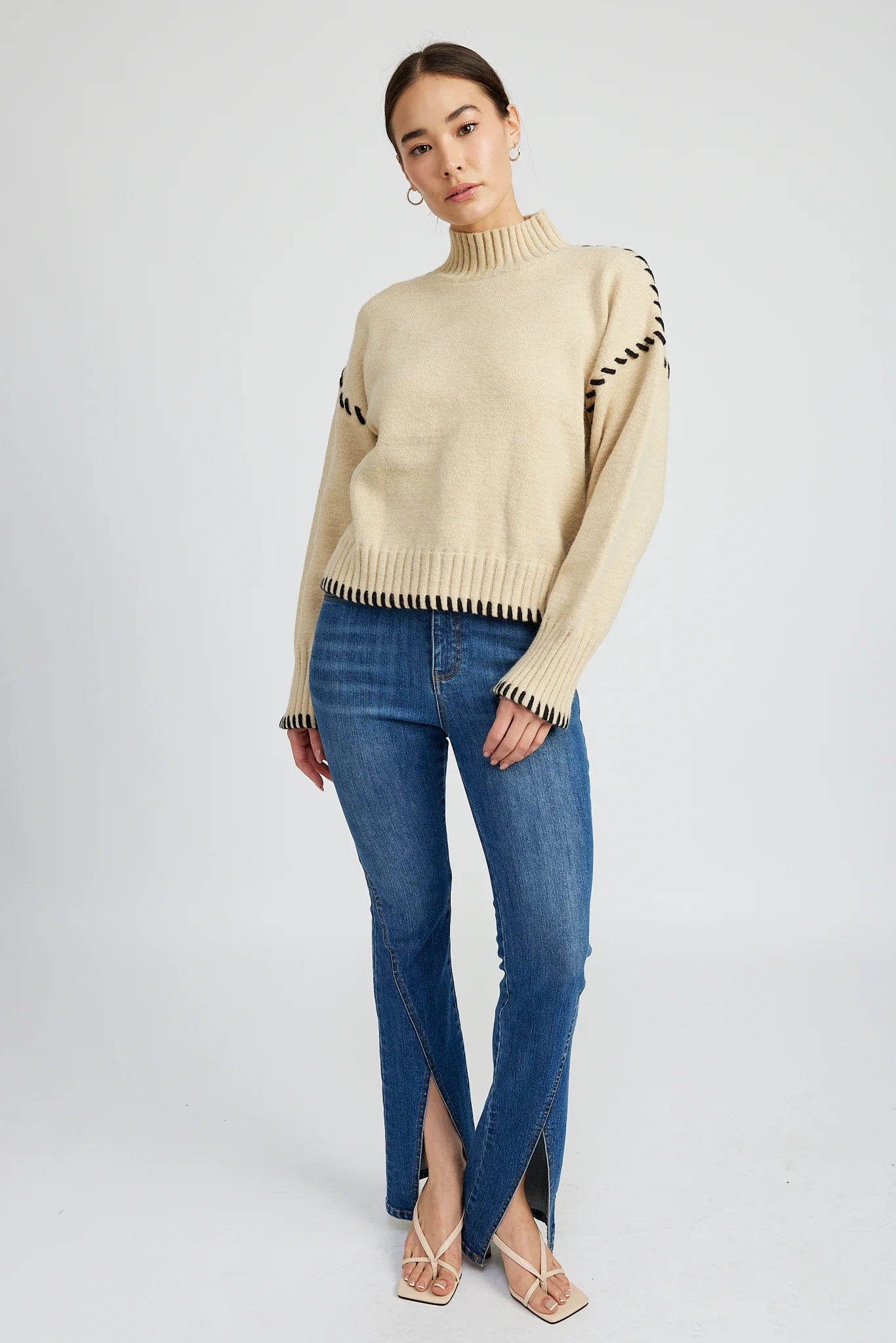 Stitch Knit Sweater - Addie Rose Boutique - Austin