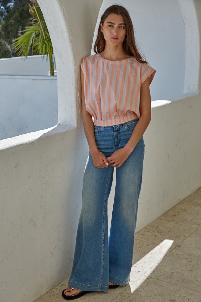 Sun Stripe Top - Addie Rose Boutique - Austin
