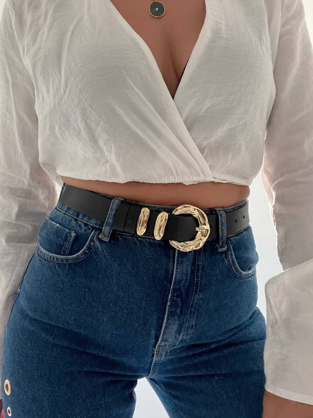 The Jessica Black Leather Belt - Addie Rose Boutique - Austin