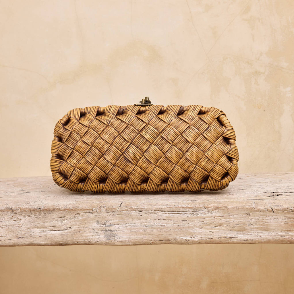 The Winding Road - Rattan Wide Weave Clutch - Addie Rose Boutique - Austin