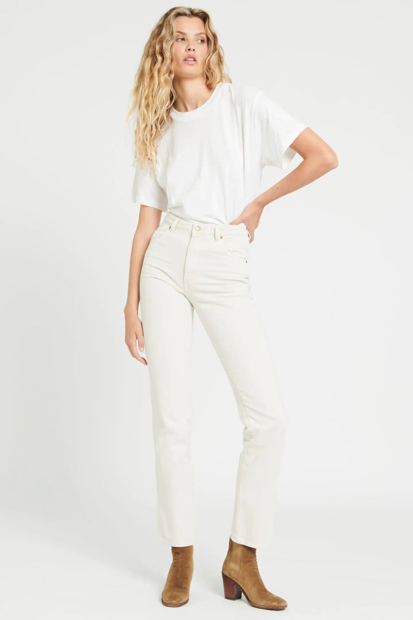 Tomboy Tee - White - Addie Rose Boutique - Austin