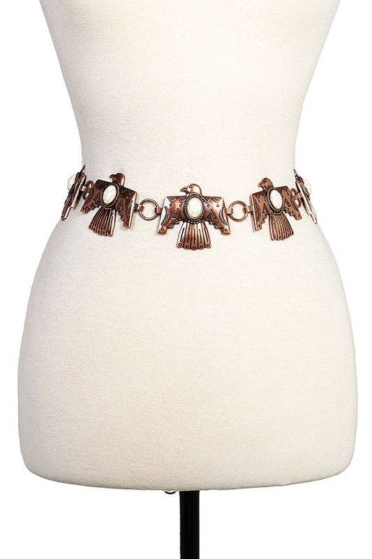 Tribal Etched Bird Chain Belt - Addie Rose Boutique - Austin