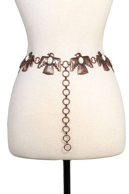 Tribal Etched Bird Chain Belt - Addie Rose Boutique - Austin