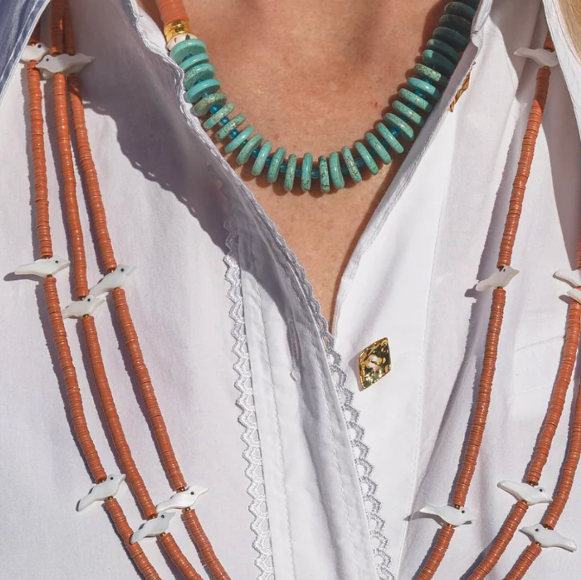 Turquoise and Orange vinyl - Addie Rose Boutique - Austin