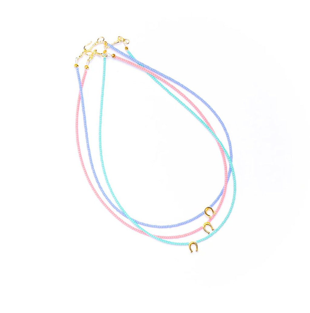 Turquoise Gold Horseshoe Necklace - Addie Rose Boutique - Austin
