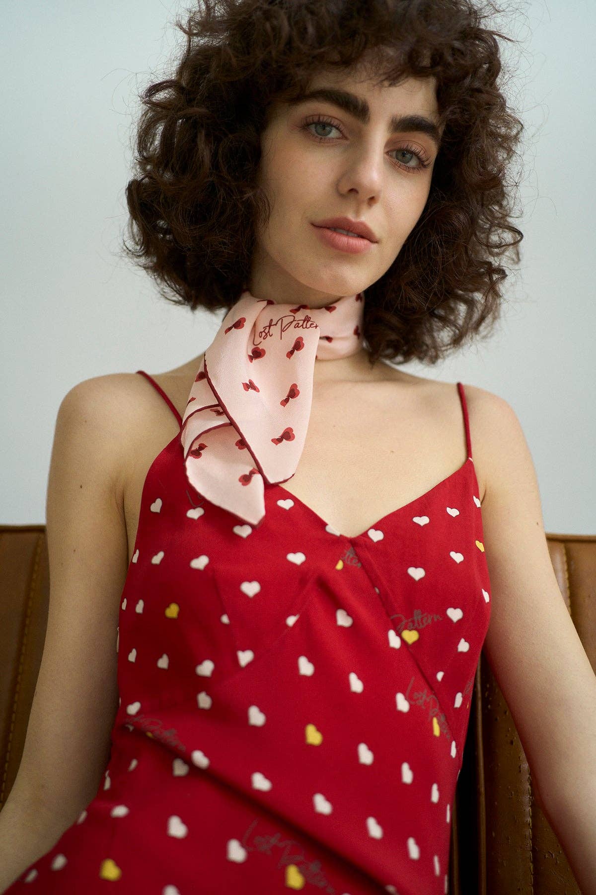 "Twin Hearts" Silk Crepe Bandana - Addie Rose Austin