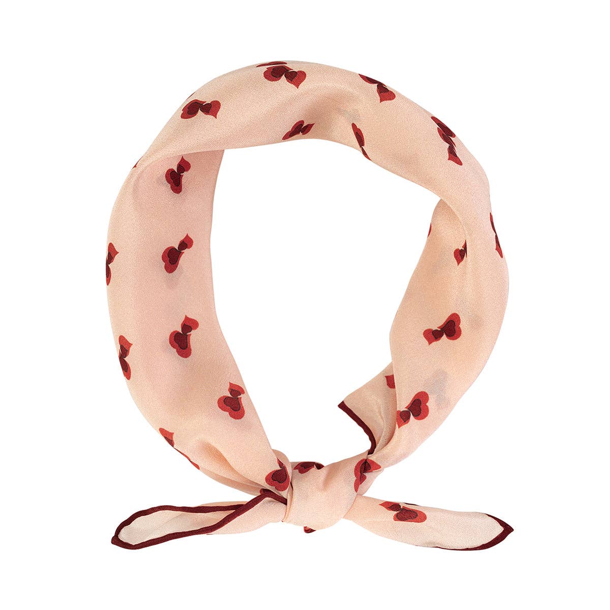 "Twin Hearts" Silk Crepe Bandana - Addie Rose Austin