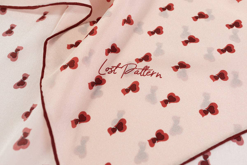 "Twin Hearts" Silk Crepe Bandana - Addie Rose Austin