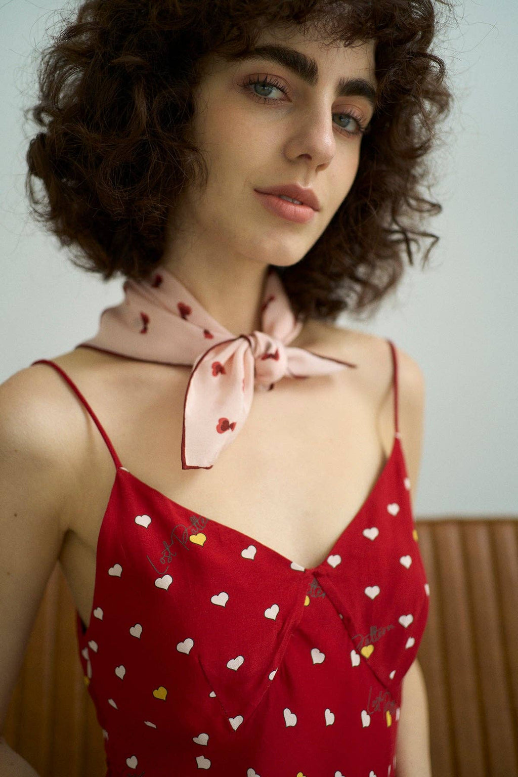 "Twin Hearts" Silk Crepe Bandana - Addie Rose Austin