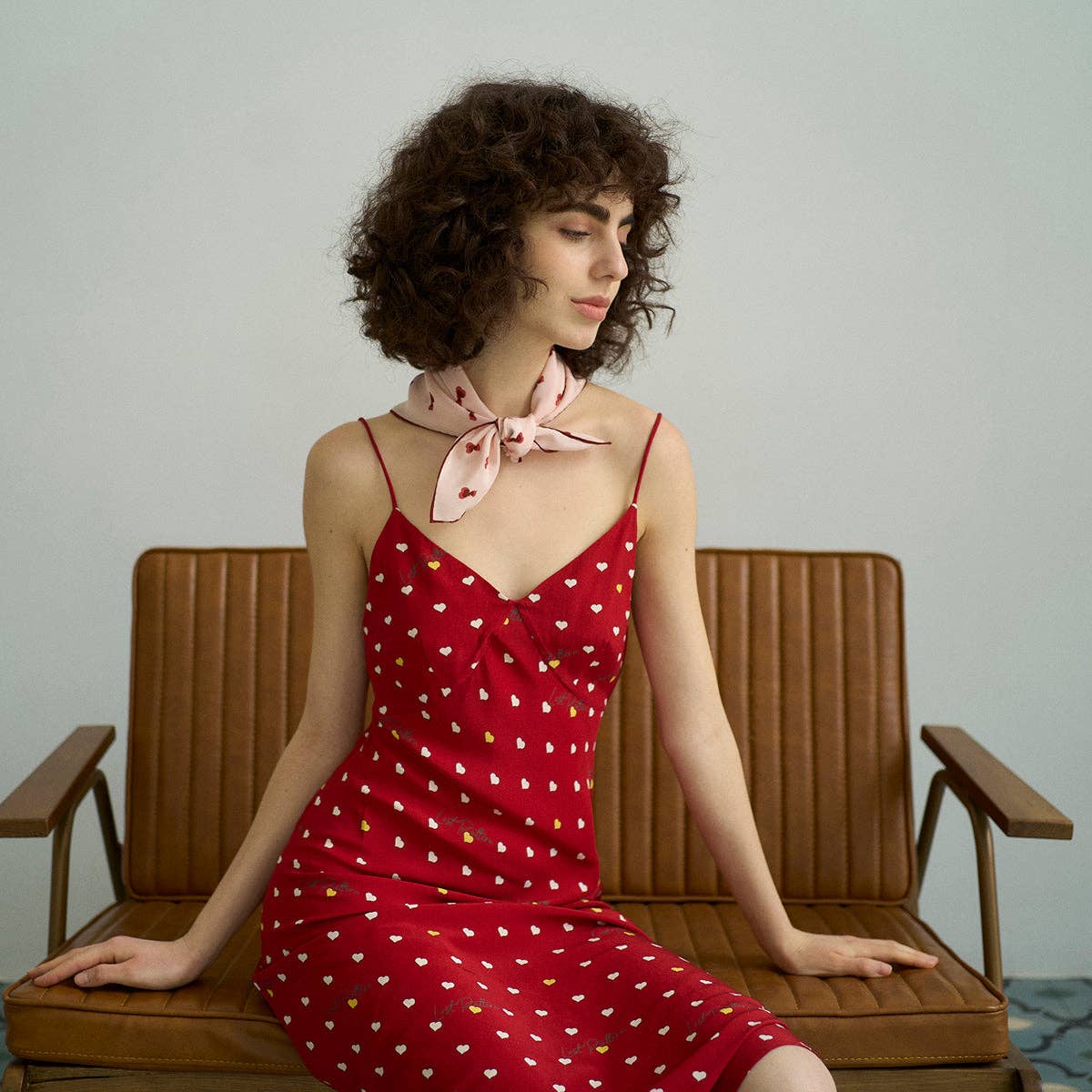 "Twin Hearts" Silk Crepe Bandana - Addie Rose Austin