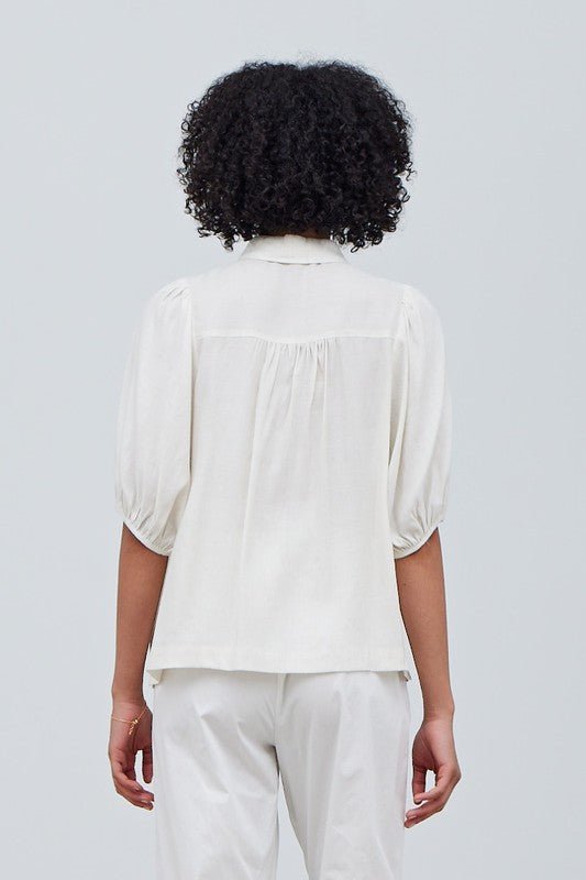 Whit Button Down Top - Addie Rose Boutique - Austin