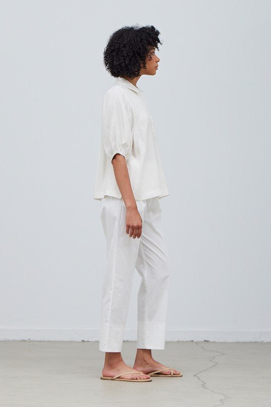 Whit Button Down Top - Addie Rose Boutique - Austin