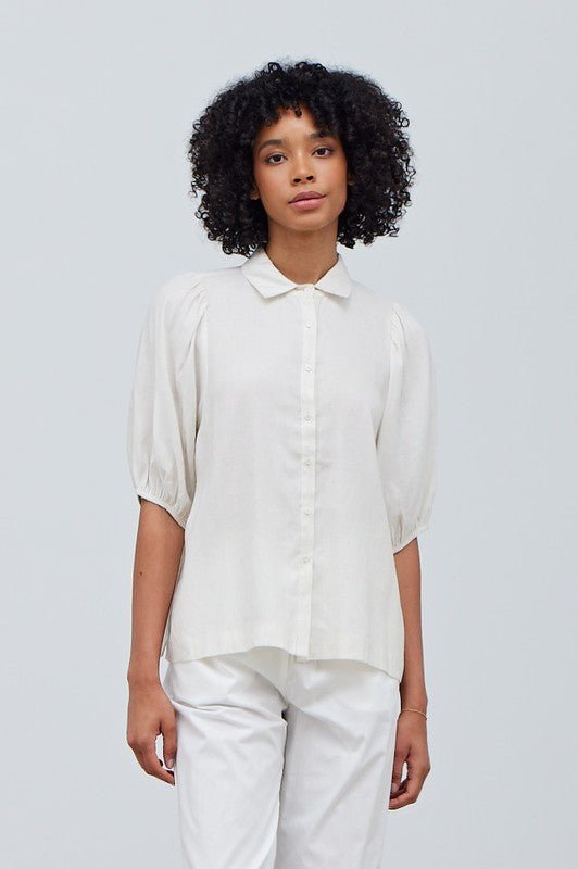 Whit Button Down Top - Addie Rose Boutique - Austin