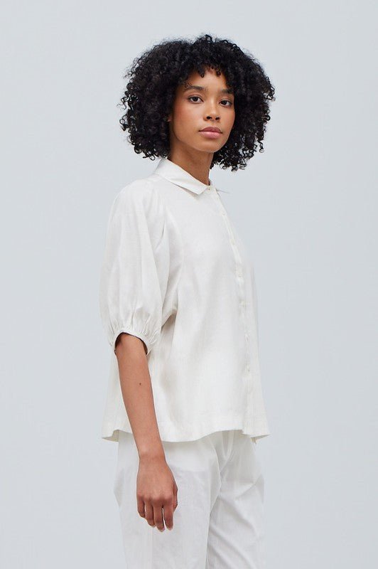 Whit Button Down Top - Addie Rose Boutique - Austin