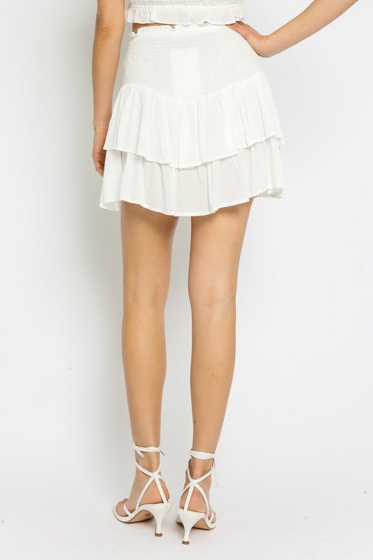 White Ruffle Skirt - Addie Rose Boutique - Austin