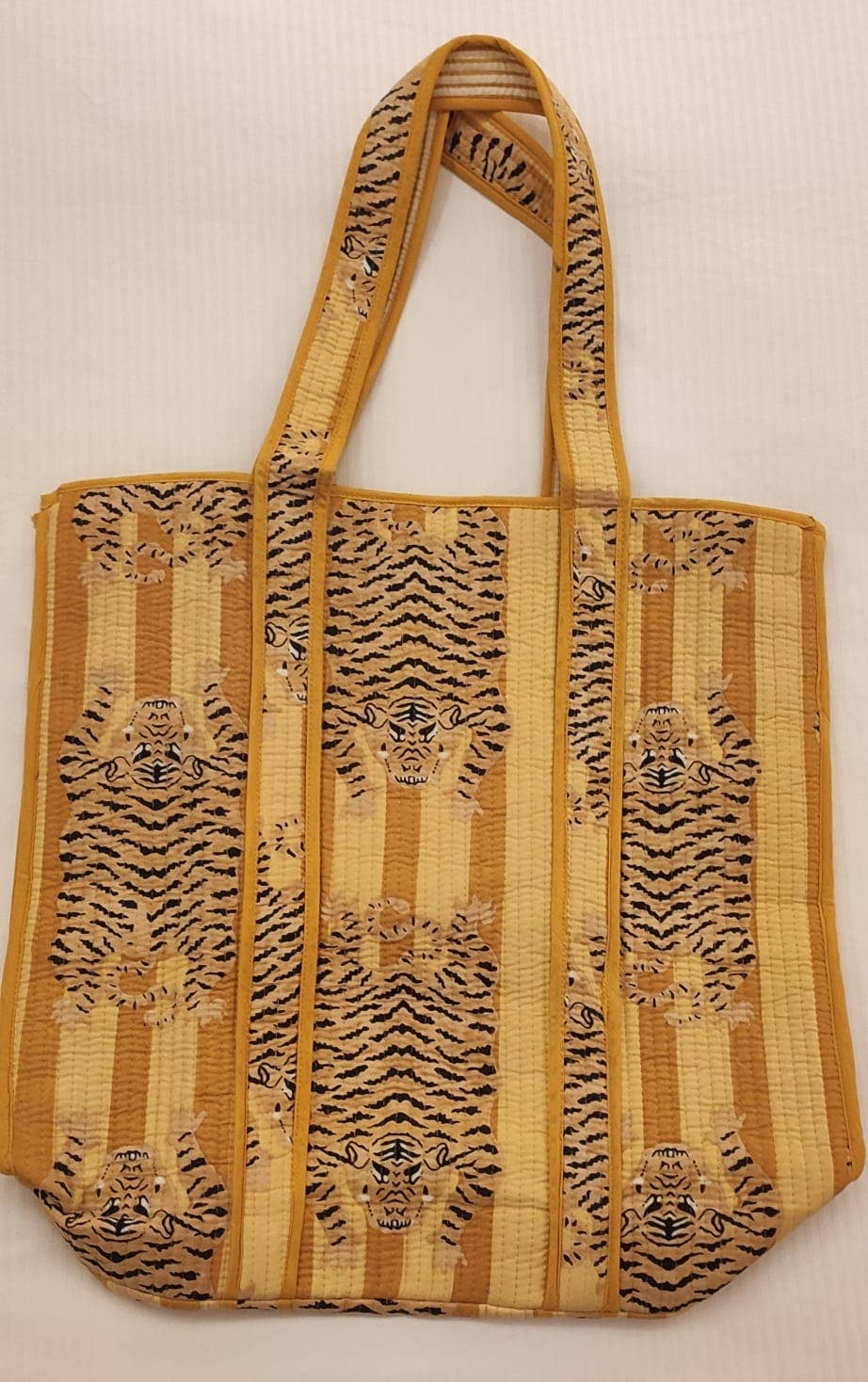 Yellow Tiger Cotton Quilted Tote Bag - Addie Rose Boutique - Austin