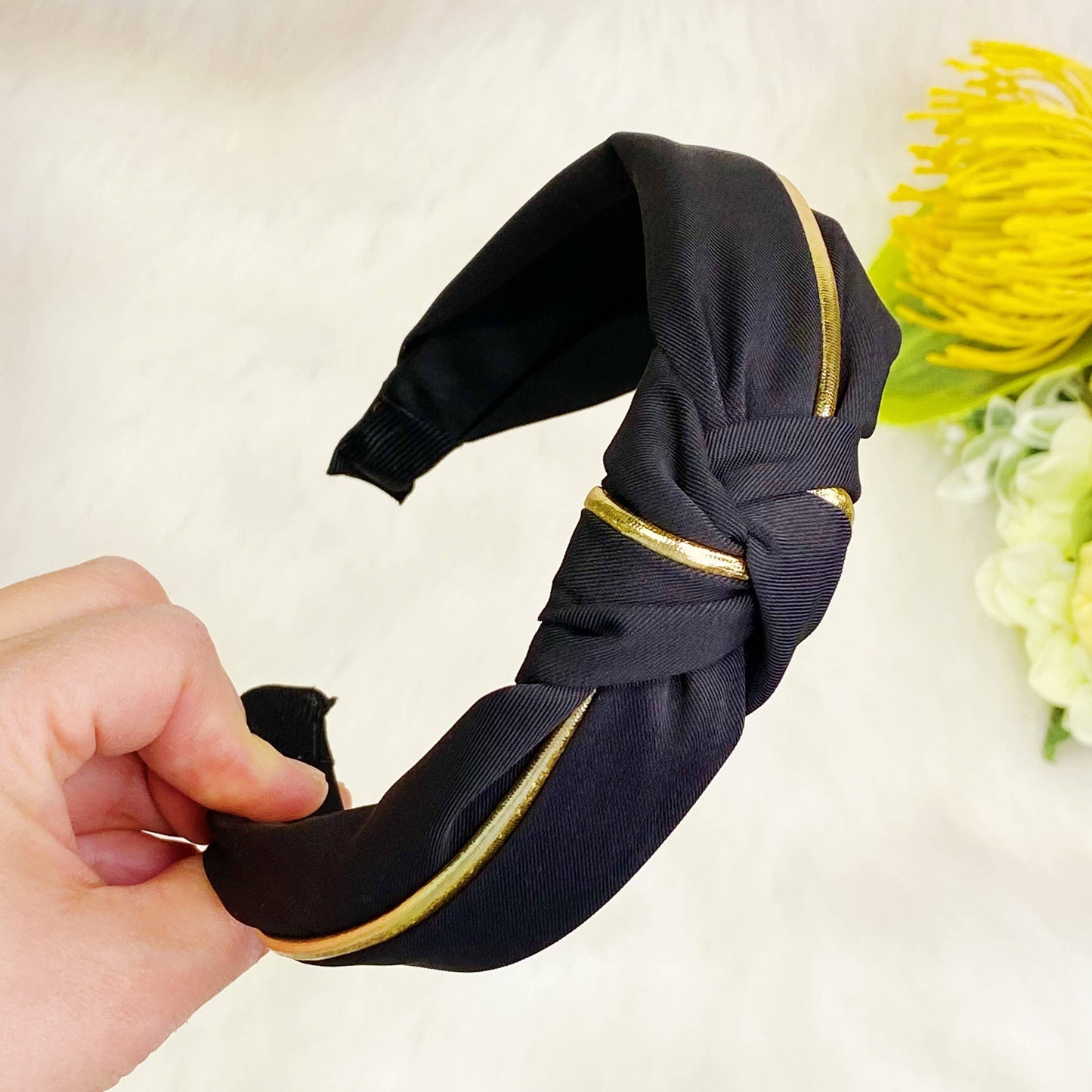 Ellison+Young - Gold Lined Satin Headband
