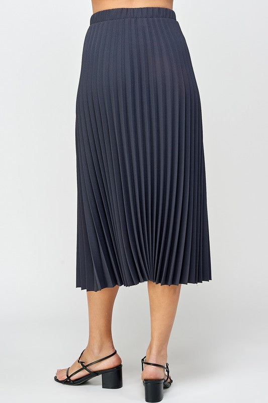 Pleated Crop Midi Skirt