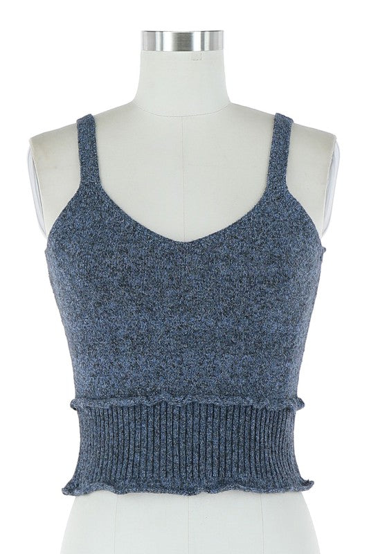 Blues Ribbed Sweater Top