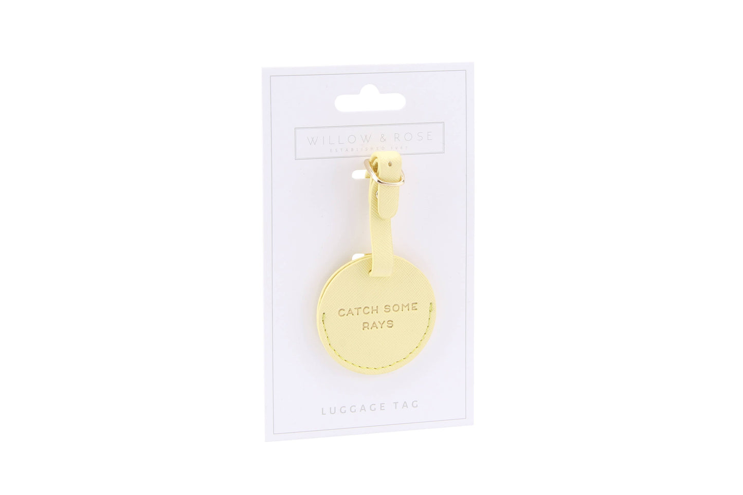 'Catch Some Rays' Lemon Luggage Tag