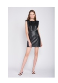 Vegan Leather Sleeveless Dress