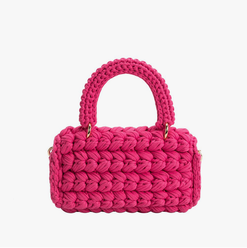 Avery Jersey Knit Crossbody Bag in Fuchsia